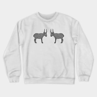 Saiga Antelopes in Love - cute antelope design - light colors Crewneck Sweatshirt